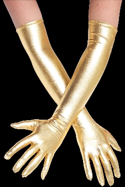 GUANTI SPANDEX LACCATO LAMINATO ORO DONNA